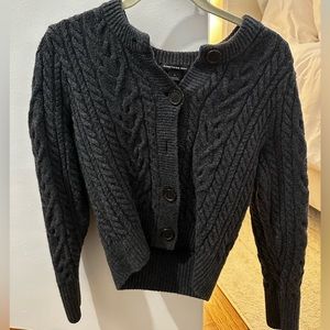 Something Navy Grey cable knit Cardigan